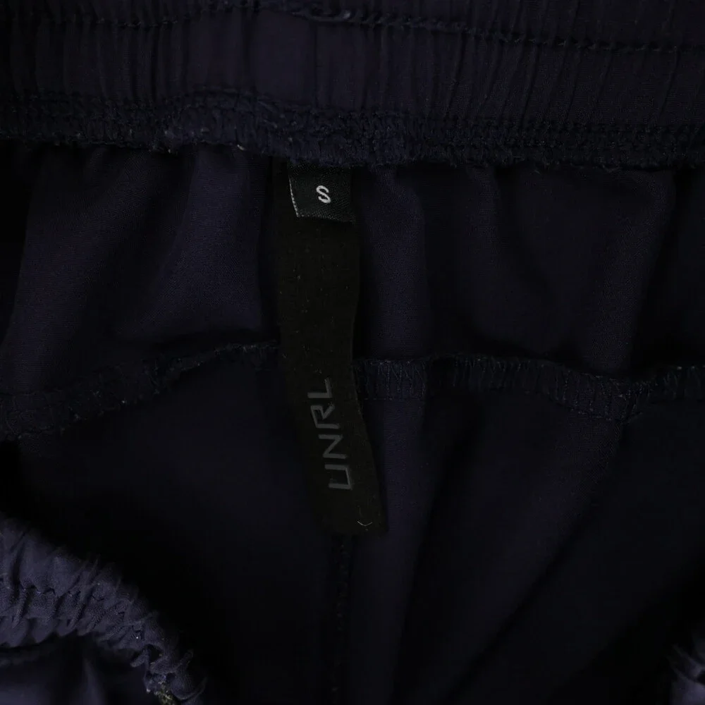 UNRL Stride Shorts Mens S Navy Blue Drawstring Zip Pocket Stretch Athletic